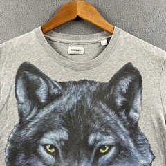 Diesel Shirt Mens Large Gray Short Sleeve Crewneck Nature Wolf Graphic Tee Top