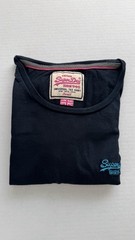 Superdry Pink Label Vintage Navy Blue Cotton T-Shirt Crew Neck Size Small