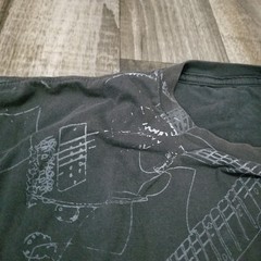 Black/Gray Utility Rock N Roll Guitar T-Shirt Mens XXL Grunge Metal Aop