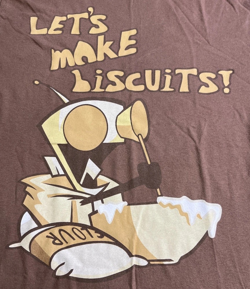 Vintage Invader Zim Lets Make Biscuits Brown T-Shirt Mens M Nickelodeon See Pics