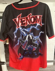 Venom Cartoon Movie Themed Jersey Size M Marvel Comics Red/Black New With Tags