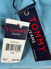 VTG Tommy Jeans Mens Baby Blue Sleeveless Pullover Shirt Size M