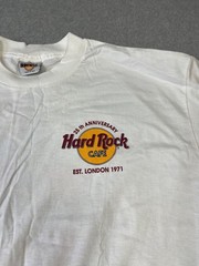 Vintage Hard Rock Cafe Shirt Mens XL White 25th Anniversary London Made USA