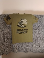 Space Force T Shirt Mens Large L Grunt Style Born To Kill Military Olive Green