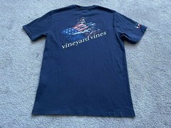 Vineyard Vines Mens X Small T Shirt Blue USA Patriotic Logo Preppy Casual