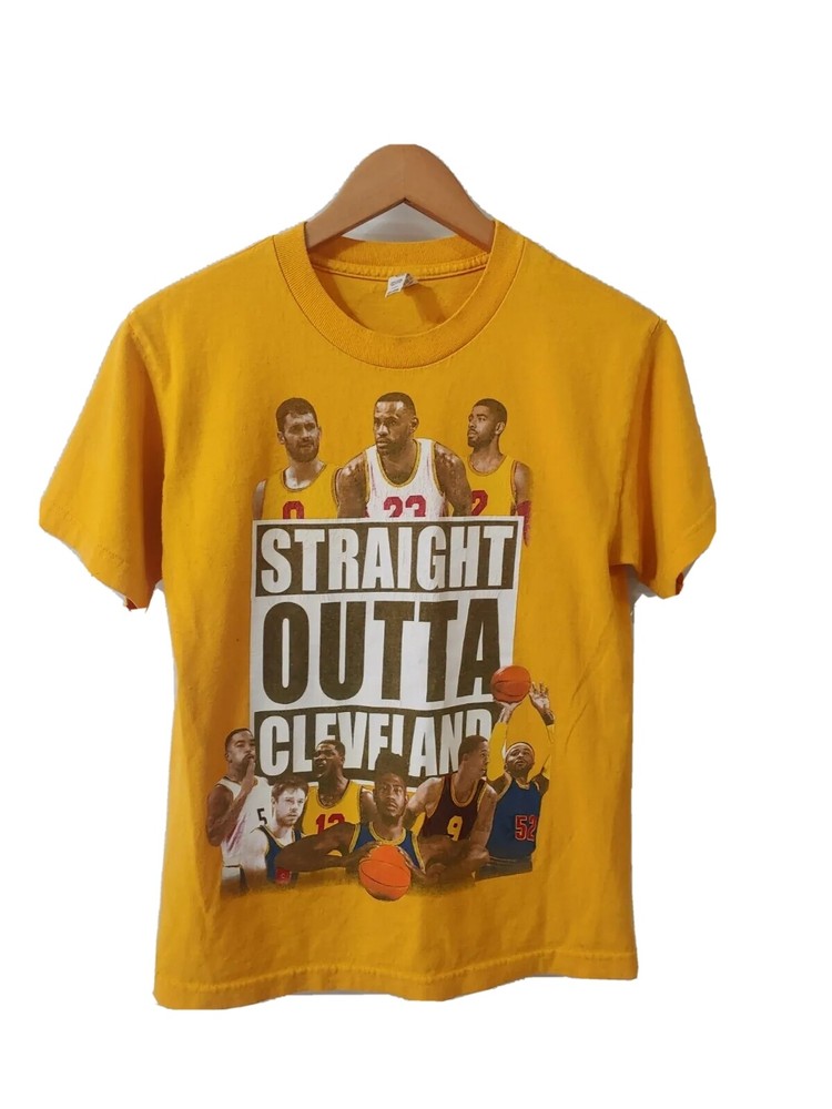 AAA Classic Graphic T-Shirt Mens S Cotton Short Sleeve Yellow Cleveland