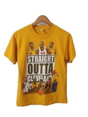 AAA Classic Graphic T-Shirt Mens S Cotton Short Sleeve Yellow Cleveland