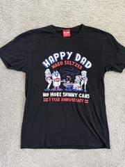 Happy Dad Hard Seltzer Full Send Anniversary Skinny Cans BBQ Shirt Men’s Medium