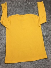 Members Mark Thermal Henley Shirt Mens Size XL Yellow Long Sleeve #@