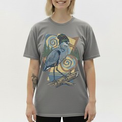 Great Blue Heron T-Shirt Beanie Hat Geometric Outdoor Nature Bird Lover Gift