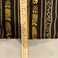 Stretch Drill Clothing Animal Print Mens Dress Shirt Black Yellow Grey Size M