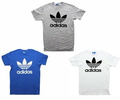 Adidas Logo T Shirt, Men’s Trefoil Short Sleeve Cotton Tee Shirt, S M L XL