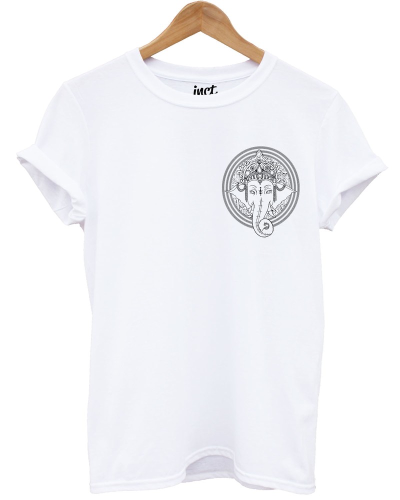 Elephant Head Logo T Shirt Printed Fashion Ganesh Religion Hindu Hipster Grunge