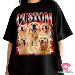 Personalized Pet Bootleg Shirt Custom Dog Cat Photo Tee Gift
