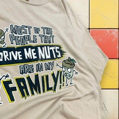 Vintage Y2K Humor Gamer Graphic Tee Men XL Jerzees Drive Me Nuts Beige Cream Art