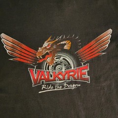 Vintage Valkyrie Ride The Dragon Motorcycle Shirt Men’s 2XL XXL Black 2000’s