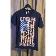 USA Proud Soldier Short Sleeve T-Shirt Men’s Size Small Navy