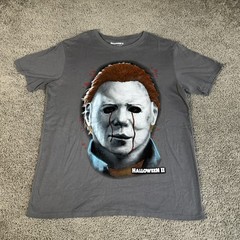Halloween II Mad Engine Shirt Mens XL Gray Michael Myers Graphic Tee Tagless