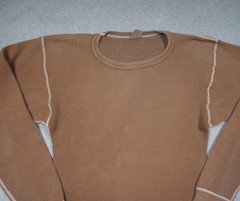 Hometown Thermal Shirt Mens XL Brown Waffle Knit Long Sleeve Made in USA Casual