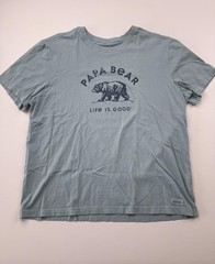 Life Is Good Shirt Mens XL Blue Papa Bear Graphic Tee Tagless Fathers Day