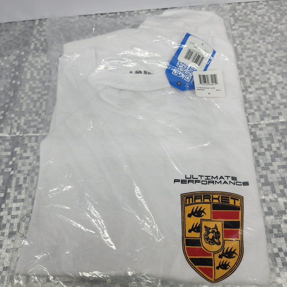 MARKET T Shirt NEW Ultimate Badge Porsche Style Tee White Medium Chinatown