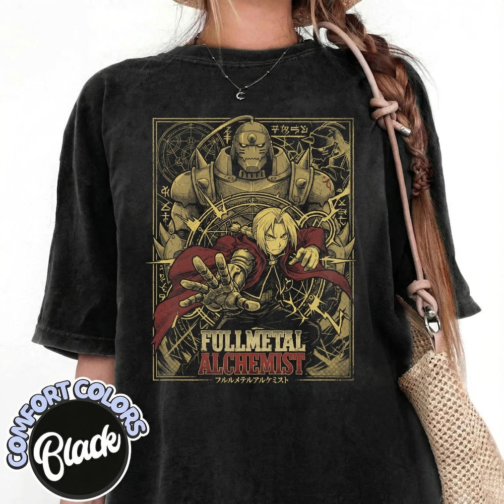 Alchemist Brothers Shirt, Mystic Anime Symbol Graphic Tee,Vintage Dark Fantasy