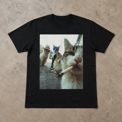 Funny Smoking Cat Meme T-Shirt – Featuring a Smoking Tabby Cat Design