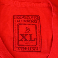 Hinano Tahiti Mens Size XL Red T Shirt Short Sleeve Polynesian Beer