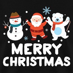 Merry Christmas Cute Snowman And Santa Claus Men’s T-Shirt