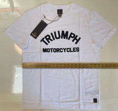 Triumph Motorcycles Burnham T Shirt Mens Medium White Soft Cotton Crew Neck