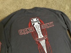 VTG Y2K Orange County Choppers Flames Long Sleeve West Coast Gray Mens Size L NY