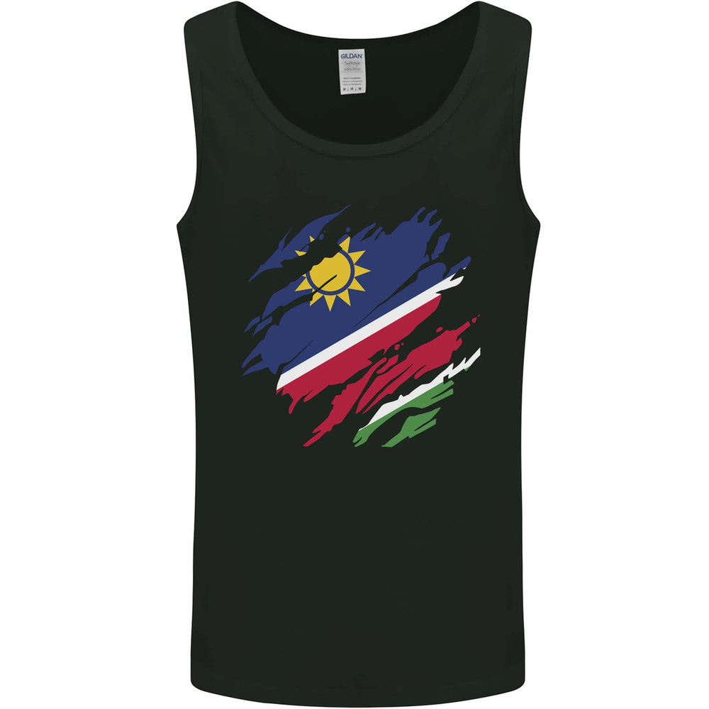 Torn Namibia Flag Namibian Day Football Mens Vest Tank Top