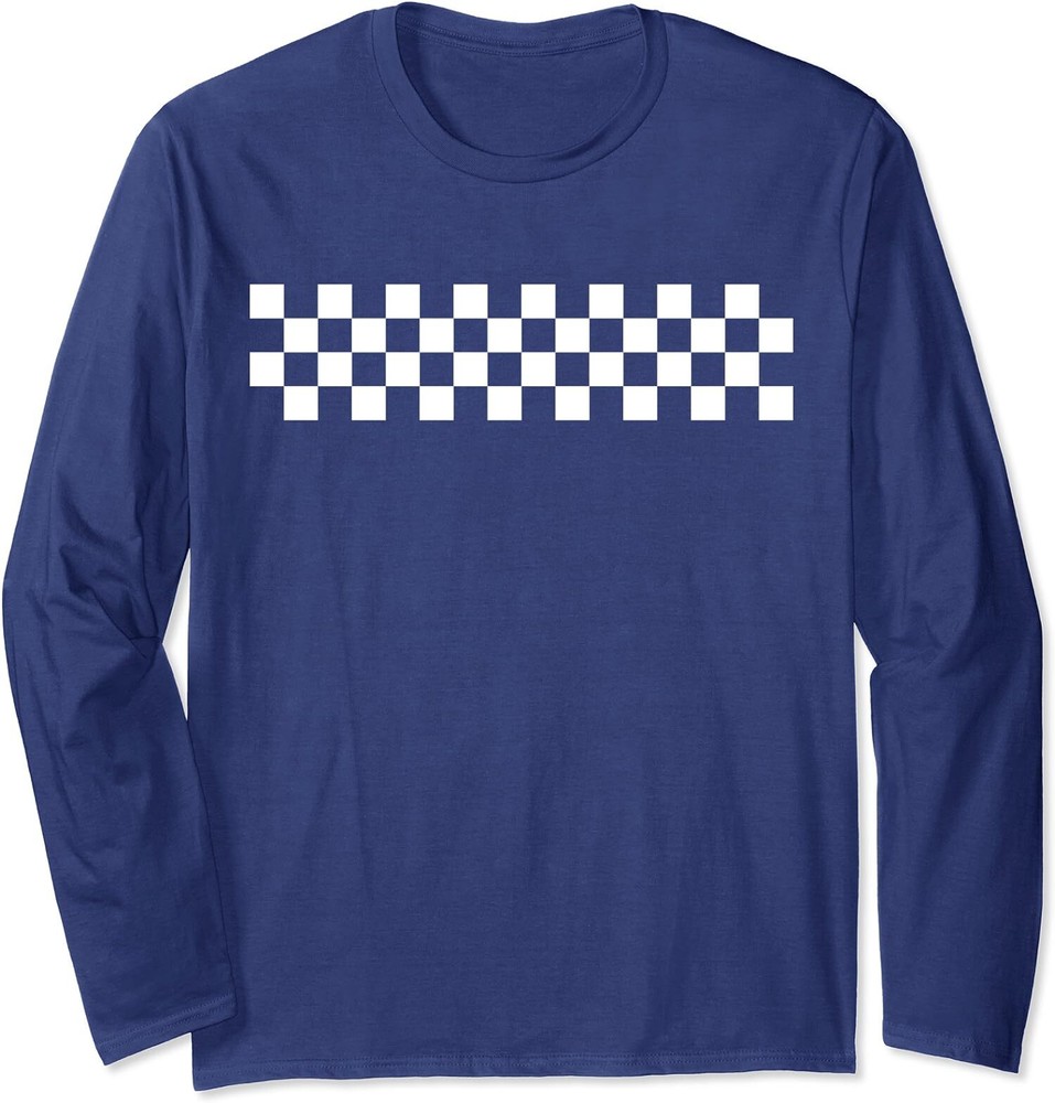 Racing Checkered Finish Line Flag Automobile Motor Long Sleeve T-Shirt