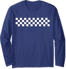 Racing Checkered Finish Line Flag Automobile Motor Long Sleeve T-Shirt