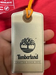 NWT Timberland Mens Red Crew Neck Regular Fit Kennebec River Tree Logo T-Shirt M