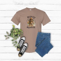 Hillbilly Squatch Bigfoot Tshirt, Graphic T’s Multiple Colors Available