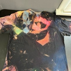 Men’s 2X Hand Dyed T Shirt Abstract Upcycled Colorful Grunge Graffiti Artsy