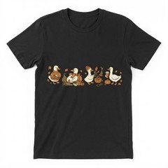 Fall Goose T-Shirt Autumn Cozy Silly Goose Tshirt Fall Vibes Autumn