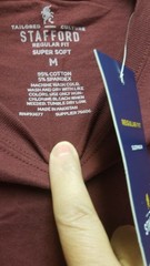NEW Stafford Men’s Crewneck T-Shirt Medium Burgundy Premium Soft Cotton Classic