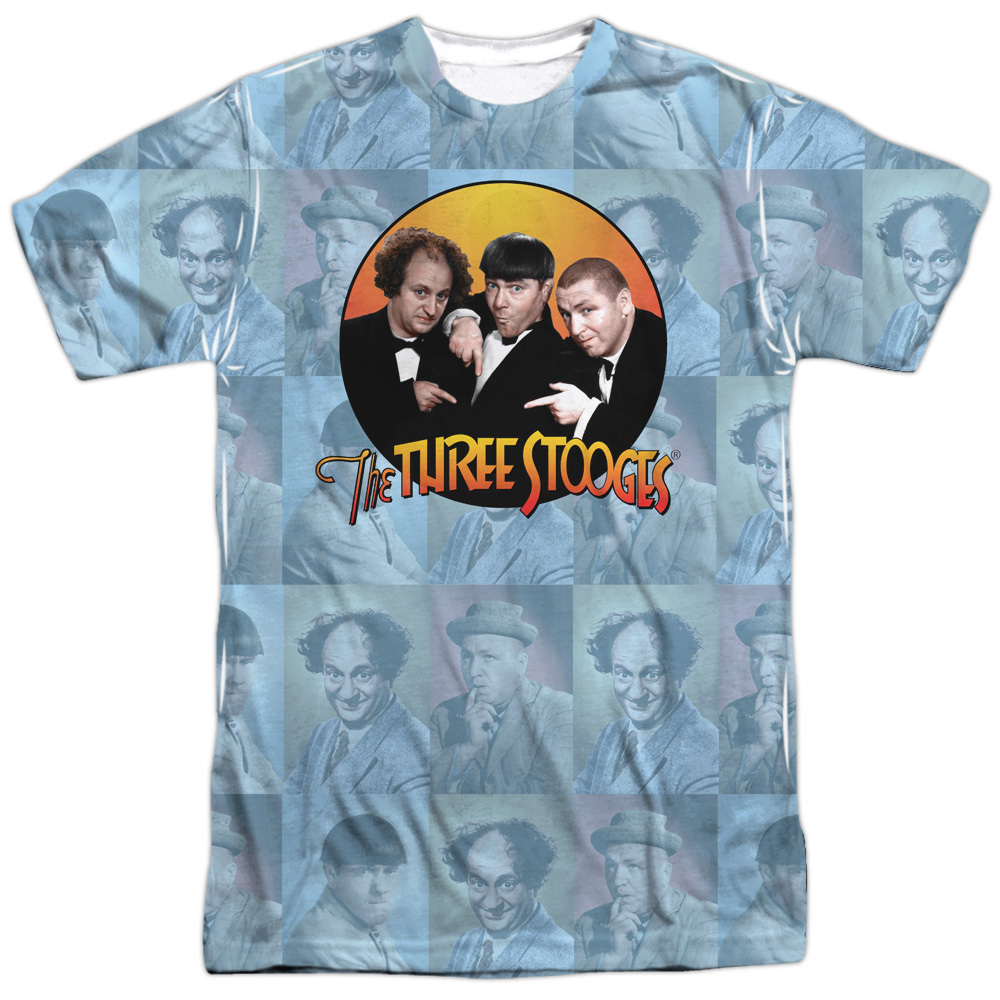 THREE STOOGES PORTRAITS Licensed Front Print Sublimation Men’s Tee Shirt SM-3XL