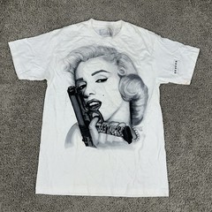 Fearless Monroe Shirt Mens Medium White Gun Graphic Tee Streetwear Art M