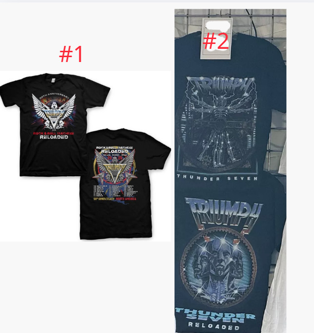 Triumph Band T Shirt Rock Roll Machine Thunder Seven 2026 Reprint