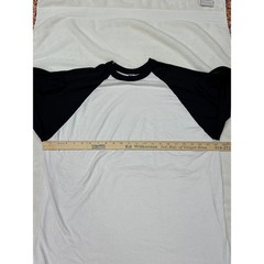 Vintage Russell Baseball T Shirt Mens 2XL White Raglan 3/4 Sleeve USA 90s *READ*