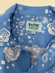 Malibu Beach Club By Drill Clothing Button Up Light Blue Paisley Shirt Sz Large