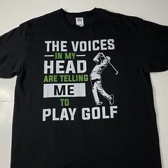 Vintage Men’s Golf T Shirt Funny The Voices In My Head XL XG TG