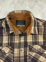 Jachs New York Flannel Shirt Brown Tan Plaid Men’s XL Thick Fleece