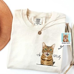 Custom Dog Face Comfort Tee Personalized Pet Portrait Shirt Gift Idea