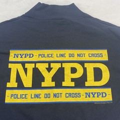 New York Police Department Adult M, Long Sleeve Mock Neck Navy W/Yellow Logo New