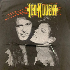 Vintage 86 Ted Nugent Little Miss Dangerous Black Men S-234XL T-shirt NG2934
