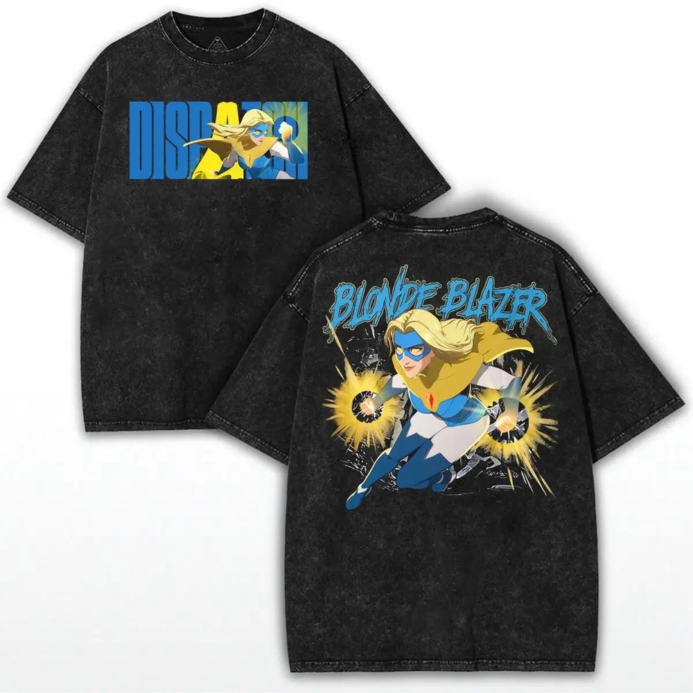 Dispatch Blonde Blazer Superhero Tee – Retro Gamer Shirt for Fans of Dispatch